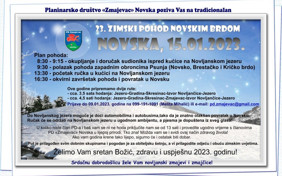 23. Zimski pohod Novskim brdom