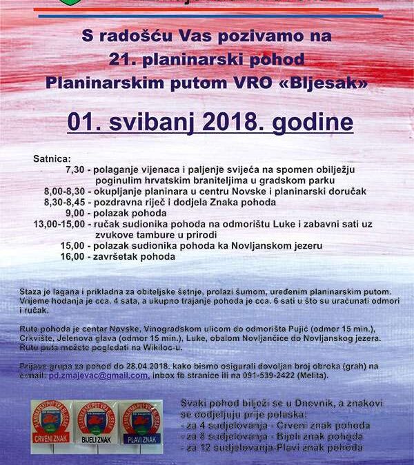 21. planinarski pohod VRO “Bljesak”