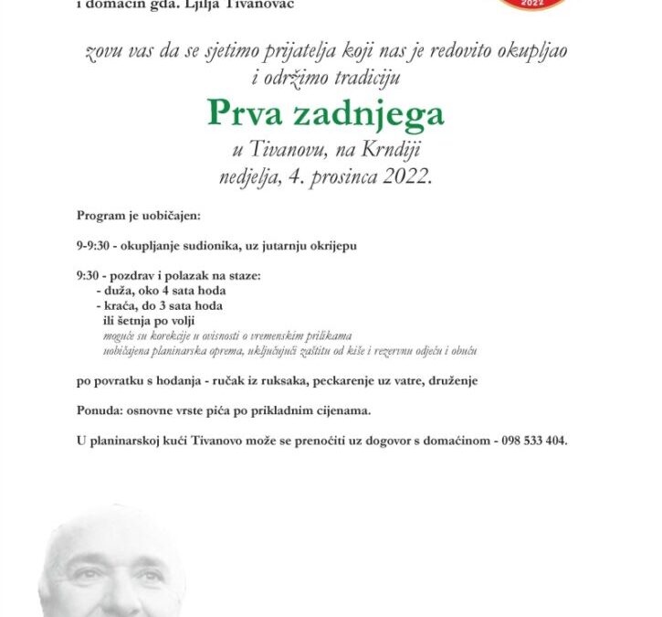 Prva zadnjega u Tivanovu, na Krndiji nedjelja, 4. prosinca 2022.