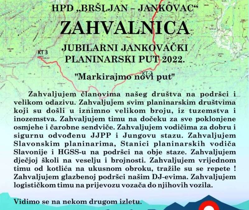Jubilarni Jankovački planinarski put 2022.